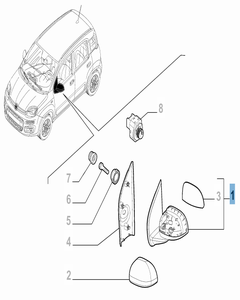 Specchietto retrovisore esterno sinistro per Fiat Panda