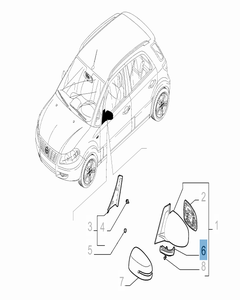 Indicatore di direzione laterale per Fiat Sedici