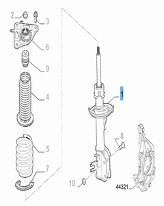 Ammortizzatore posteriore sinistro per Jeep Renegade