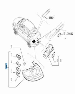 Fanale posteriore destro fisso per Fiat Linea