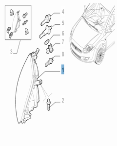 Faro anteriore sinistro per Fiat e Fiat Professional