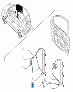 Alzacristallo elettrico anteriore destro per Fiat e Fiat Professional