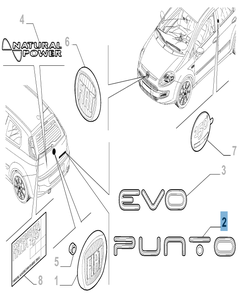 Sigla modello Punto posteriore per Fiat Punto Evo