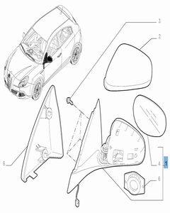 Specchietto retrovisore esterno sinistro per Alfa Romeo Giulietta