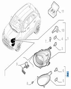 Faro anteriore posizione sinistro per Fiat 500X