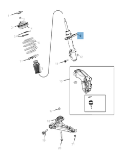 Ammortizzatore anteriore per Jeep Cherokee