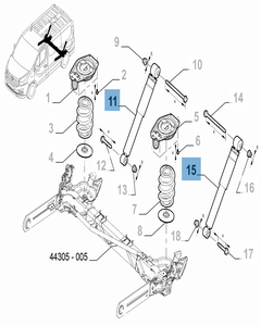 Ammortizzatore posteriore per Fiat Professional Talento