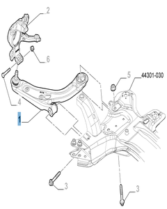 Braccio oscillante destro per sospensione anteriore per Fiat e Fiat Professional