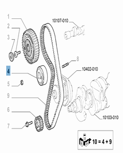 Tendicinghia regolabile