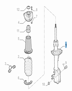 Ammortizzatore anteriore sinistro per Jeep Renegade