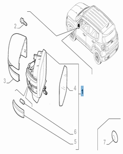 Specchietto retrovisore esterno destro per Jeep Renegade