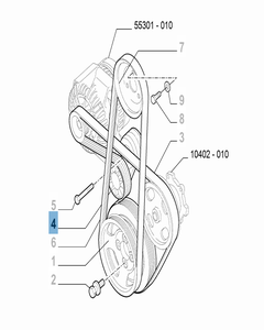 Tendicinghia regolabile