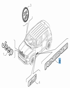 Sigla modello Renegade laterale sinistra per Jeep Renegade