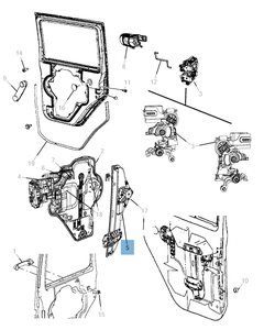 Alzacristallo posteriore per Jeep Wrangler