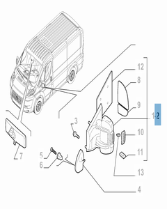 Specchietto retrovisore esterno sinistro per Fiat Professional Ducato