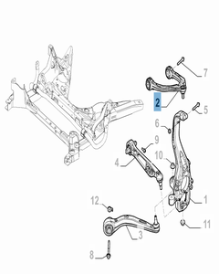 Braccio oscillante destro per sospensione anteriore superiore per Alfa Romeo Stelvio