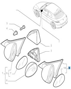 Specchietto retrovisore esterno sinistro per Alfa Romeo GT