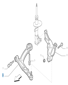 Braccio oscillante sinistro per sospensione anteriore per Abarth 500