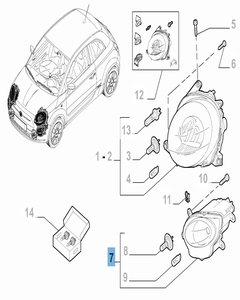 Faro anteriore inferiore destro per Abarth 500