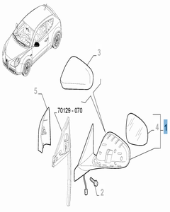 Specchietto retrovisore esterno destro per Alfa Romeo Mito