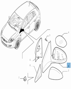 Specchietto retrovisore esterno destro per Fiat Bravo