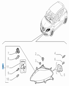 Faro anteriore destro per Lancia Ypsilon