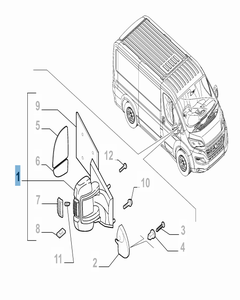 Specchietto retrovisore esterno destro per Fiat e Fiat Professional