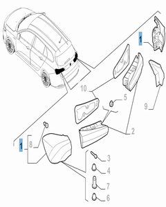 Fanale posteriore sinistro fisso per Fiat e Fiat Professional