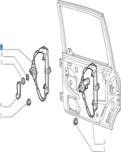 Alzacristallo manuale posteriore destro per Fiat e Fiat Professional