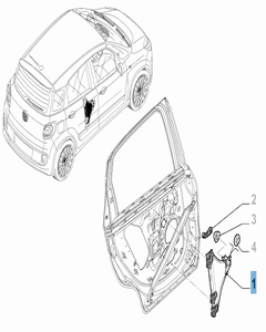 Alzacristallo manuale posteriore sinistro per Fiat e Fiat Professional
