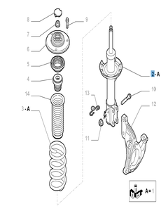 Ammortizzatore anteriore sinistro per Fiat e Fiat Professional