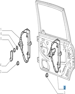 Alzacristallo elettrico posteriore destro per Fiat e Fiat Professional