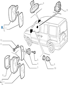 Specchietto retrovisore esterno sinistro per Fiat e Fiat Professional