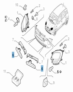 Faro anteriore destro per Fiat Panda